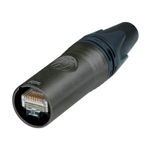 Neutrik Cable connector etherCON CAT6A - black - includes Cat 6A RJ45 - Solid wire AWG 24-22; Stranded wire AWG 24/7 to 22/7; wire insulation diameter > 1.1 mm