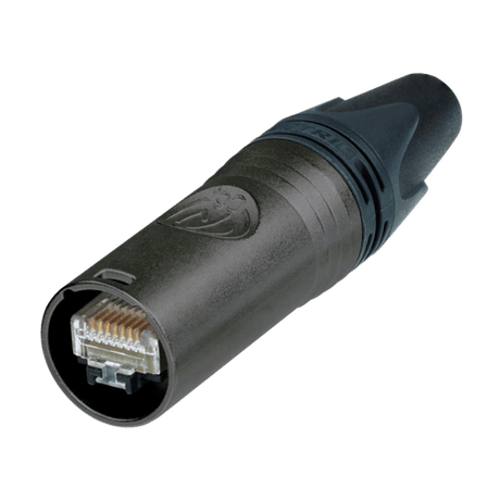 Neutrik Cable connector etherCON CAT6A - black - includes Cat 6A RJ45 - Solid wire AWG 24-22; Stranded wire AWG 24/7 to 22/7; wire insulation diameter > 1.1 mm