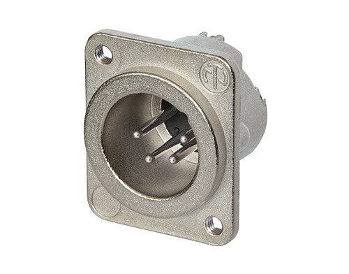 Neutrik Receptacle DLX series 3 pin male - solder - nickel/silver, with M3 tapped mounting holes