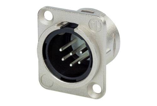 Neutrik Receptacle DL1 series 6S pin male - solder cups- nickel/silver