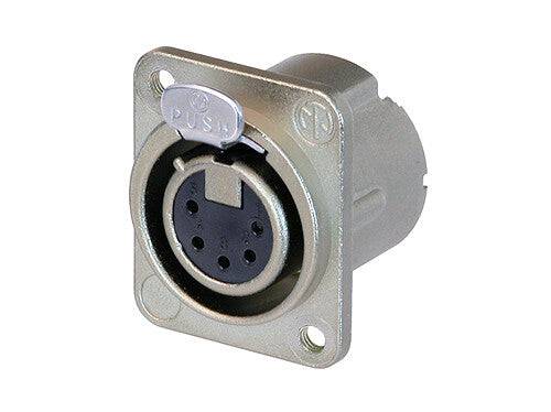 Neutrik Receptacle DLX series 5 pin female - solder - nickel/silver, with M3 tapped mounting holes