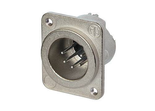 Neutrik Receptacle DLX series 3 pin male - solder - nickel/silver, with M3 tapped mounting holes