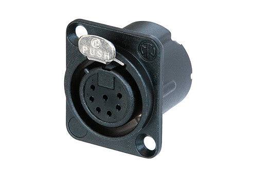 Neutrik Receptacle DLX series 7 pin female - solder - black/gold