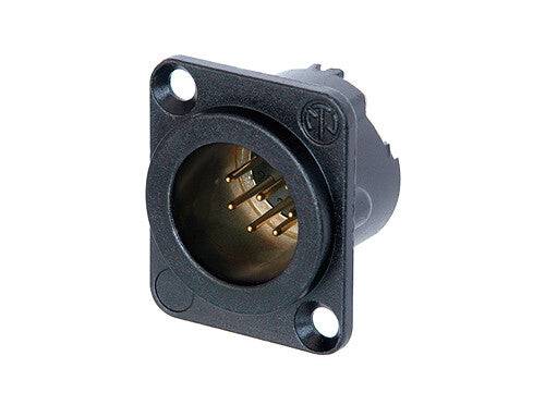 Neutrik Receptacle DLX series 7 pin male - solder - black/gold