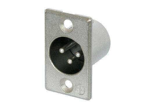 Neutrik Receptacle P series 3 pin male - solder cups - nickel/silver