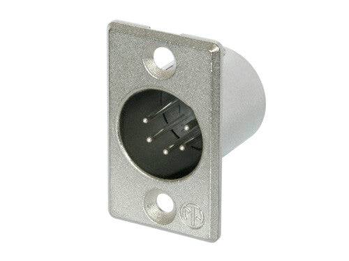 Neutrik Receptacle P series 5 pin male - solder cups - nickel/silver