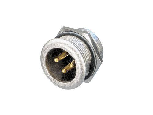 Neutrik Receptacle Male 3 pin HD - stainless/gold