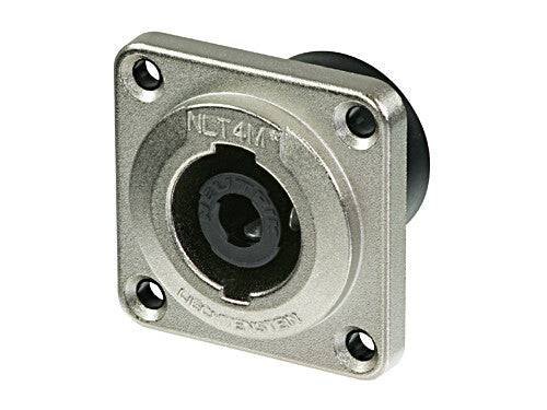 Neutrik speakON STX 4-Pole Male - PCBV - 40Amp - 2.2mm self-tapping screw holes - nickel/silver