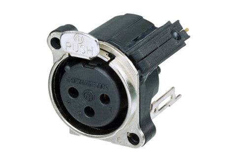 Neutrik Receptacle B-SW series 3 pin female PCBV Pin 1 & grd separate - NI