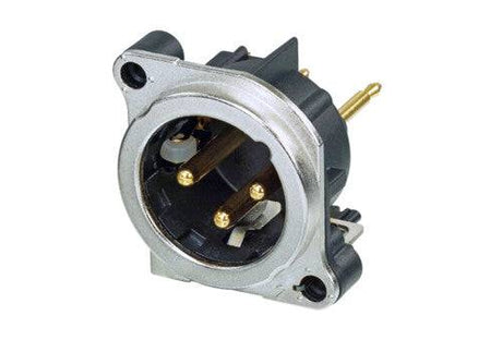 Neutrik Receptacle - B-SW series - XLR 3 pin - male - PCBv - Pin 1 isolated - ground/shell/front panel connected - NI