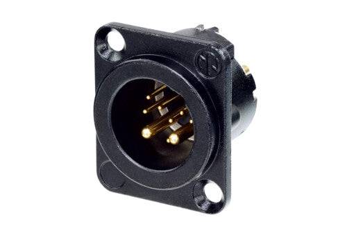 Neutrik Receptacle DLX series 10 pin male - solder - black/gold