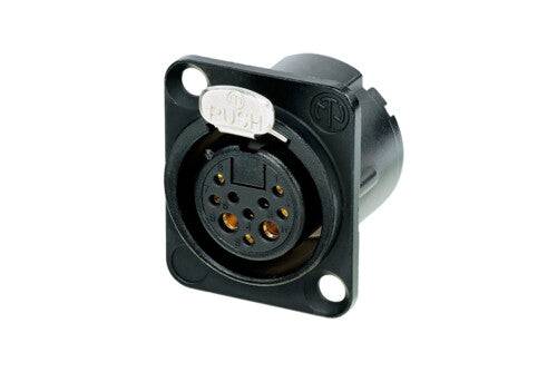 Neutrik Receptacle DLX series 10 pin female - solder - black/gold