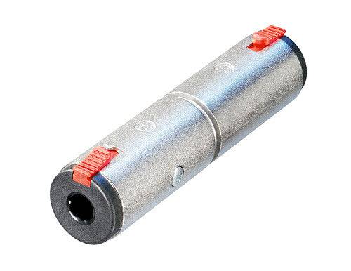 Neutrik Adapter - 1/4" stereo jack to 1/4" stereo locking jack - pre-wired