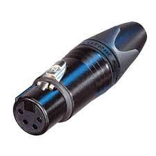 Neutrik 4 Pin Inline Female XLR Connector, Black/Silver - NC4FXX-BAG