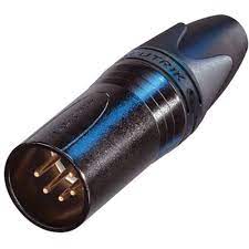 Neutrik 5 Pin Inline Male XLR Connector, Black/Gold - NC5MXX-B