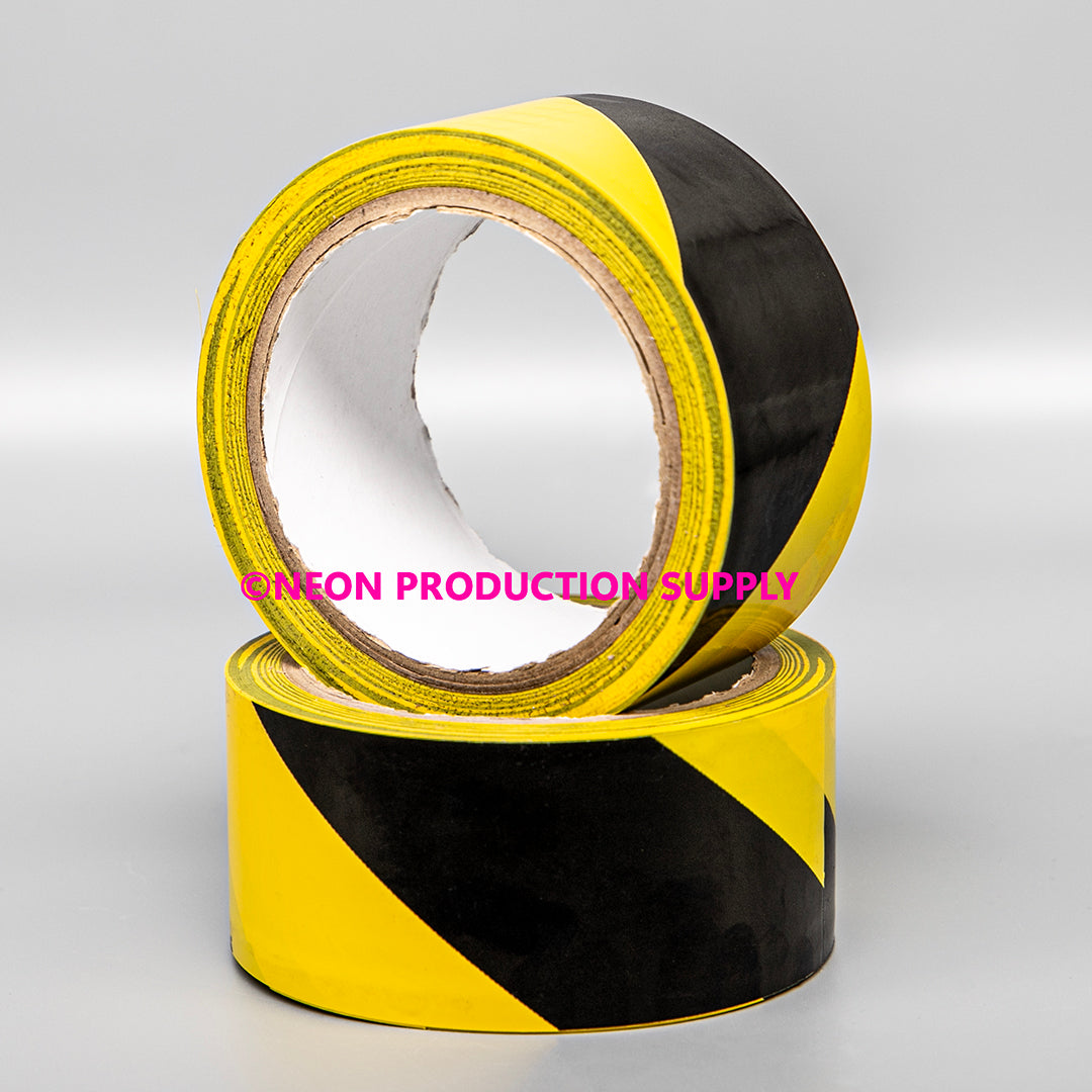 Pro Safety Stripes - 2" x 18yd, Black/Yellow Vinyl