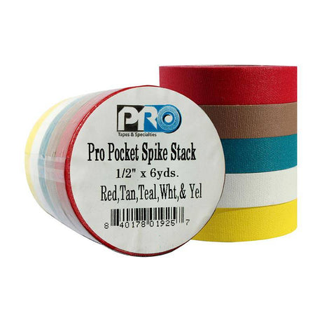 Pro Gaff Spike Stacks Pocket Size 1/2" x 6yd, 5 Bright Colors