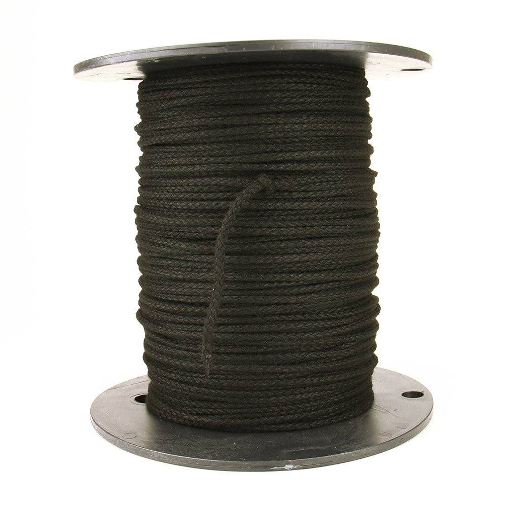 No. 4 1/8" Diamond Braid Premium Cotton Tie Line, Black - 600'