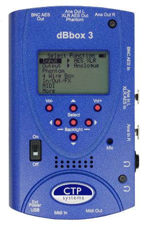dBbox3 Analog, AES/EBU and SPDIF Audio Tester by CTP Systems