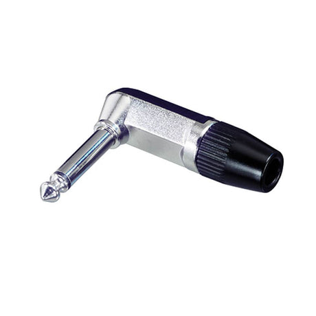 Rean/Neutrik 1/4" TS Inline Connector - Right Angle, Silver - NYS207