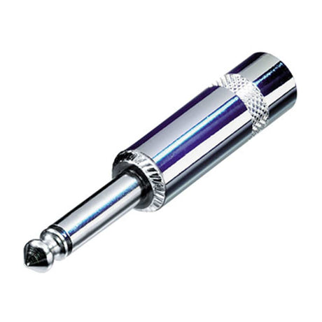 Rean/Neutrik 1/4" TS Inline Connector - w/ Long Barrel, Nickel/Silver - NYS-224
