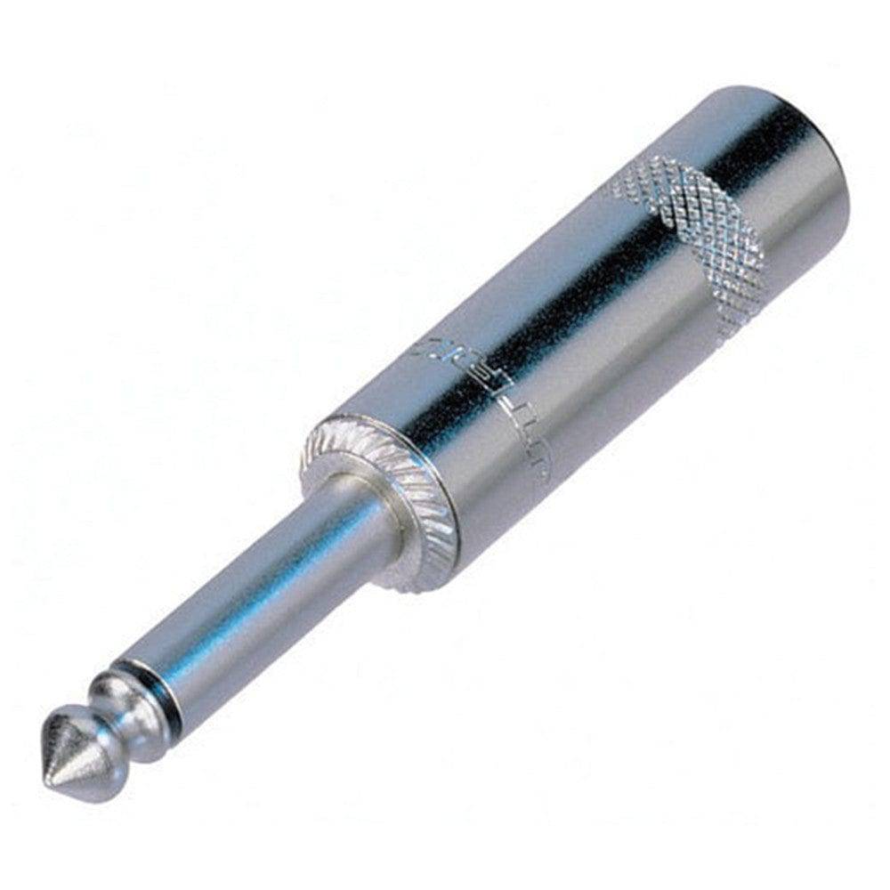 Rean/Neutrik 1/4" TS Inline Connector - Jumbo, Nickel/Silver - NYS224L