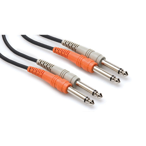 Hosa Patch Cable - Dual 1/4" TSM to Dual 1/4" TSM, 6' CPP-202 - Neon Production Supply