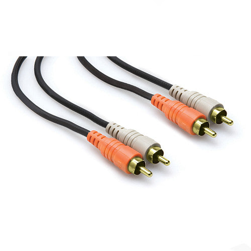 Hosa Dual RCA M to Dual RCA M Cable, Gold Contacts, 6' - CRA-202AU - Neon Production Supply