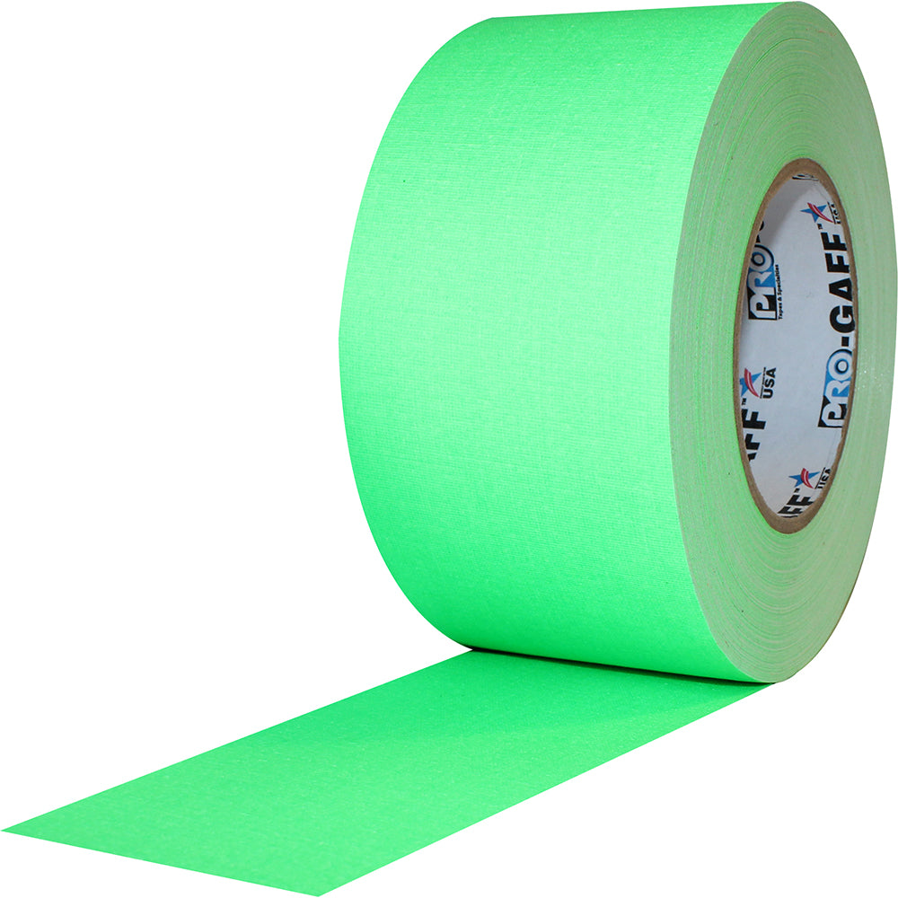 Pro Gaff Tape - 3" x 50yd, Fluorescent Green - Neon Production Supply