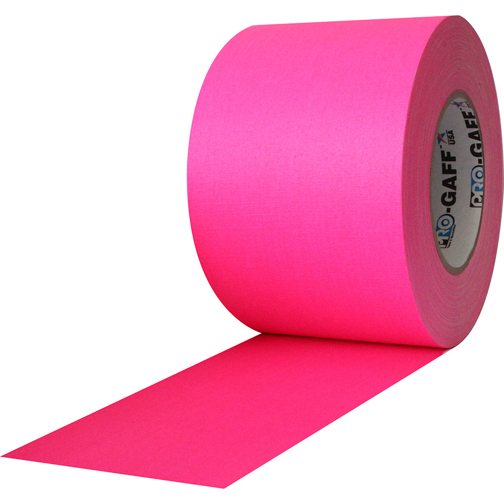 Pro Gaff Tape - 4" x 50yd, Fluorescent Pink - Neon Production Supply