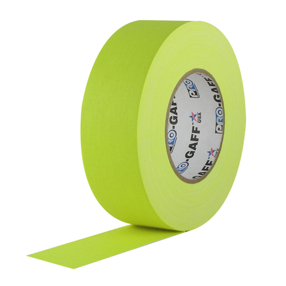 Pro Gaff Tape - 2" x 50yd, Fluorescent Yellow - Neon Production Supply