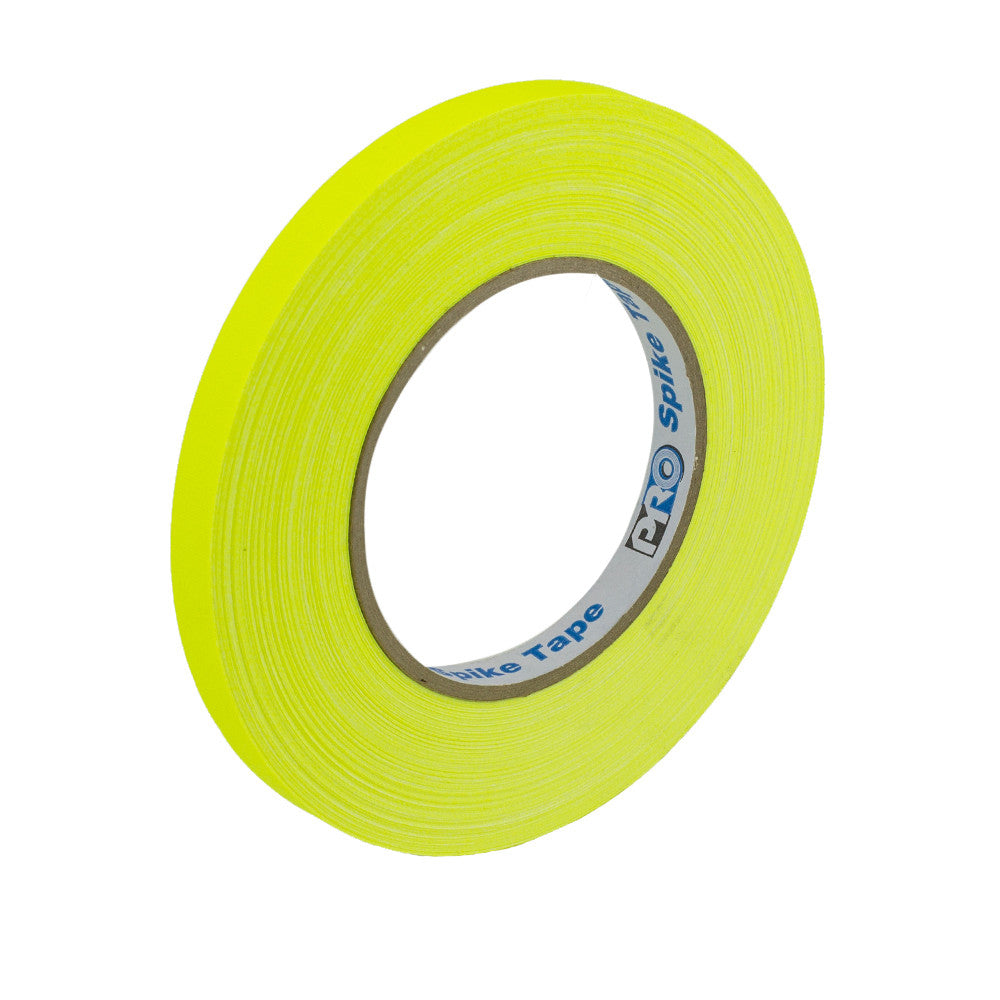 Pro Gaff Spike Tape - 1/2" x 45yd, Fluorescent Yellow - Neon Production Supply
