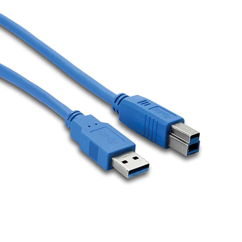 Hosa USB Cable - Type A to Type B, USB 3.0, 3' - USB-303AB - Neon Production Supply