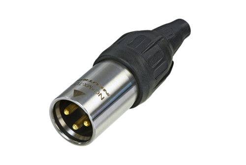 Neutrik Cable end TOP series 3 pin male - stainless/gold - IP 65 and UV rated