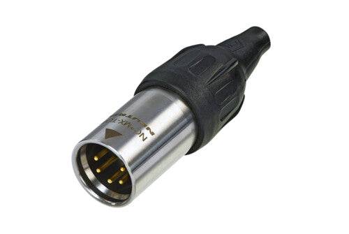 Neutrik Cable end TOP series 5 pin male - stainless/gold - IP 65 and UV rated