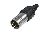 Neutrik Cable end TOP series 5 pin male - stainless/gold - IP 65 and UV rated