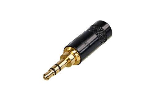 Neutrik Rean‚Ñ¢ Plug 3.5mm stereo - black/gold - 6mm Cable OD/24 AWG