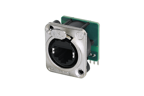 Neutrik Receptacle etherCON Cat 5 D series - PCBH- integrated 1Gb magnetics