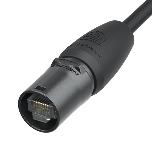 Neutrik Cable connector carrier etherCON CAT5 and CAT6A - black - requires RJ45, for unterminated cable OD 8-10mm - TOP - IP 65 and UV rated