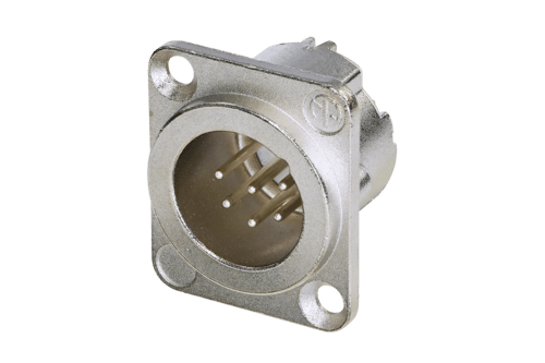 Neutrik Receptacle DLX series 6 pin male - solder - nickel/silver