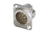 Neutrik Receptacle DLX series 6 pin male - solder - nickel/silver