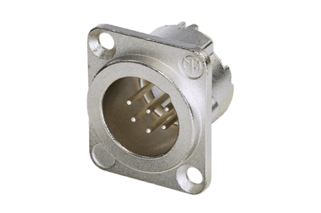 Neutrik Receptacle DLX series 6 pin male - solder - nickel/silver
