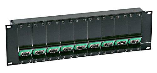 Neutrik Rack panel frame, 19 ", 3RU, accepts up to 9 NZPF* panels or NO*S power monitors (not included); black