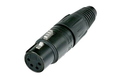 Neutrik Cable end X series 4 pin female - black/silver