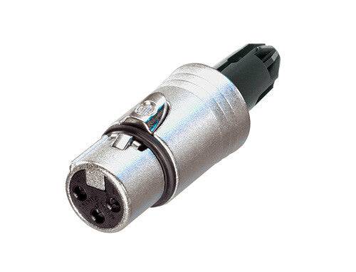 Neutrik Cable end XX series 3 pin female - without boot or ring- includes strain relief - nickel/silver