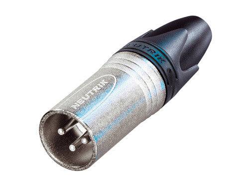 Neutrik Cable end XX series 3 pin male - crimp 24 - 22 AWG wire- nickel/silver; Use DIE-R-HA-1