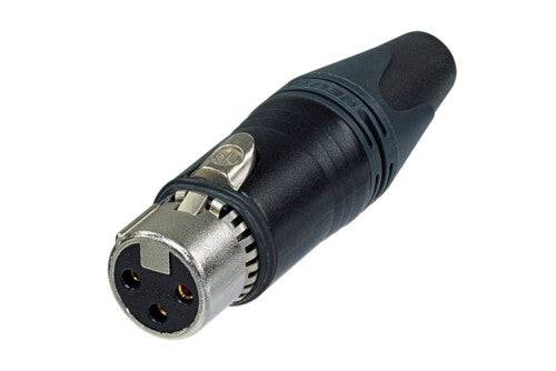 Neutrik Cable end XX-EMC series 3 pin female - RFI / EMI protection - black/gold