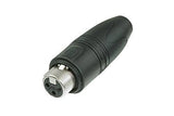 Neutrik Cable end XX-HD series 3 pin female - nickel/gold with rubber jacket. IP67 rated; bulk