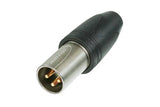 Neutrik Cable end XX-HD series 3 pin male - nickel/gold with rubber jacket. IP67 rated; bulk