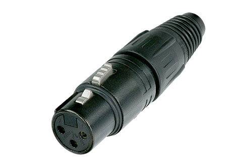 Neutrik Cable end X series 3 pin female - black/silver